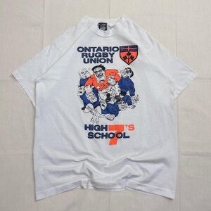 Vintage 90s Screen Stars Best Ontario Rugby graphic single stitch tee